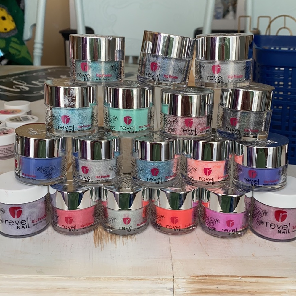 Lot of 42 Gel Dip Nail Powder. Revel, Ulta Color Dip, Kiss, Serendipity.